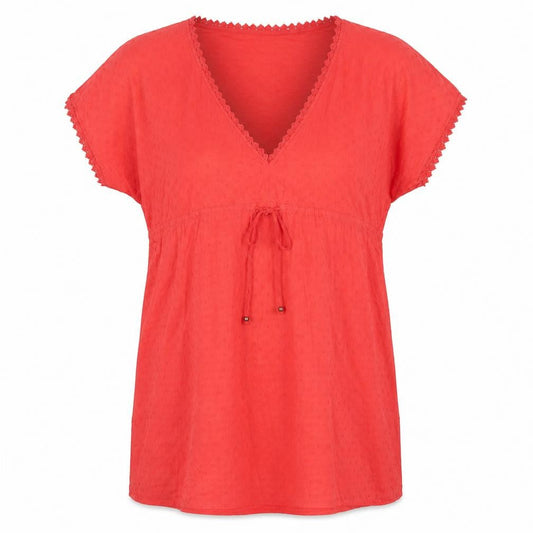 Womens UK Size 18 Debenhams Red Basic T-Shirt