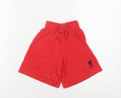 LFC Boys Red 3-4 Years Sleep Shorts, Solid Cotton, New