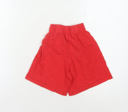 LFC Boys Red 3-4 Years Sleep Shorts, Solid Cotton, New
