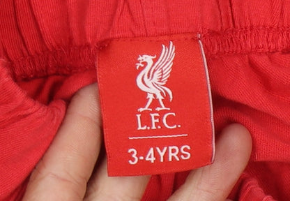 LFC Boys Red 3-4 Years Sleep Shorts, Solid Cotton, New