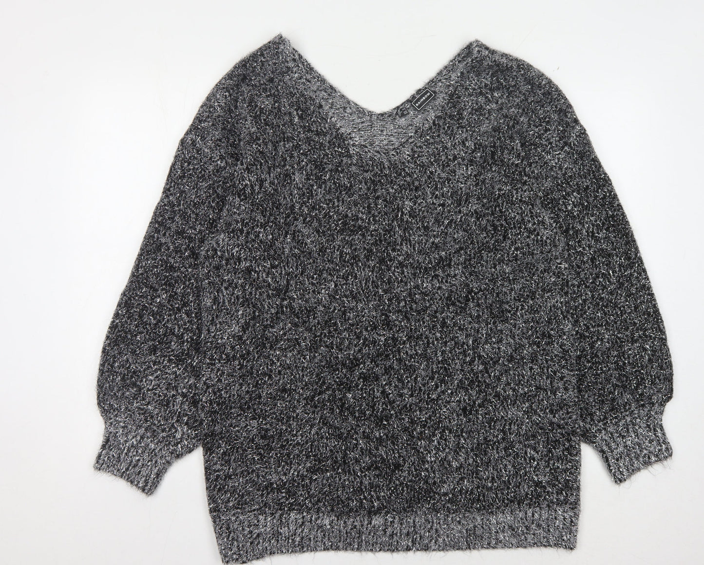 Womens UK Size L Rainbow Grey Pullover Jumper