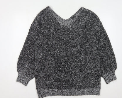 Womens UK Size L Rainbow Grey Pullover Jumper