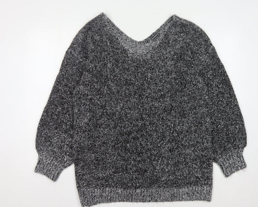 Womens UK Size L Rainbow Grey Pullover Jumper