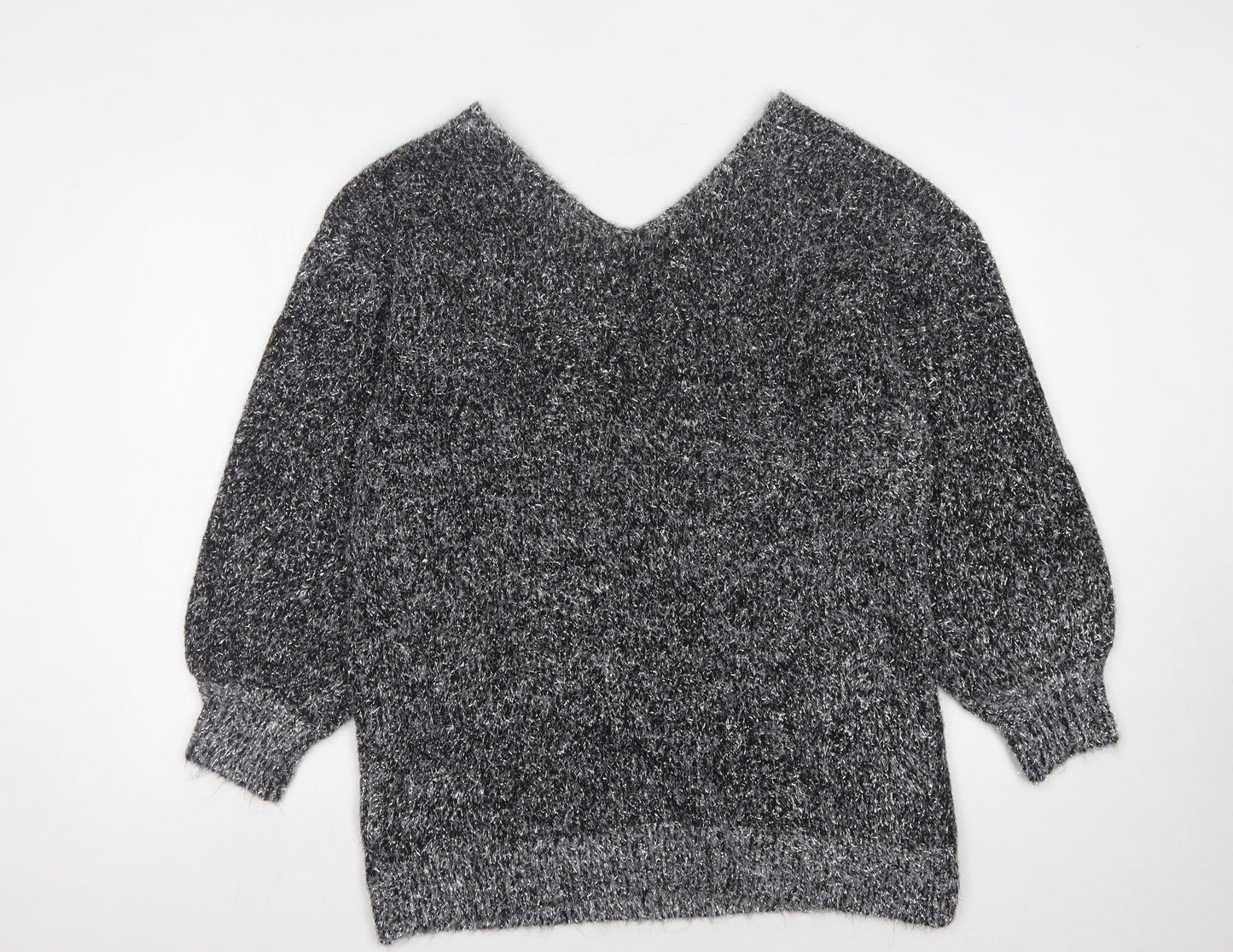 Womens UK Size L Rainbow Grey Pullover Jumper