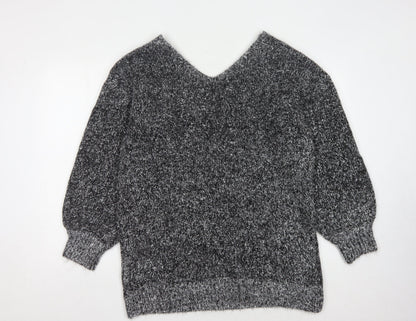 Womens UK Size L Rainbow Grey Pullover Jumper