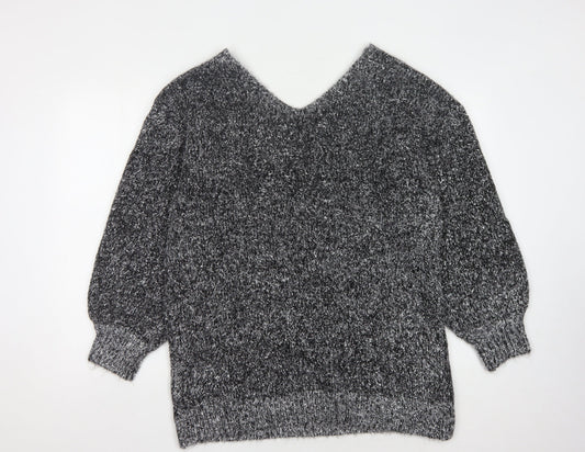 Womens UK Size L Rainbow Grey Pullover Jumper