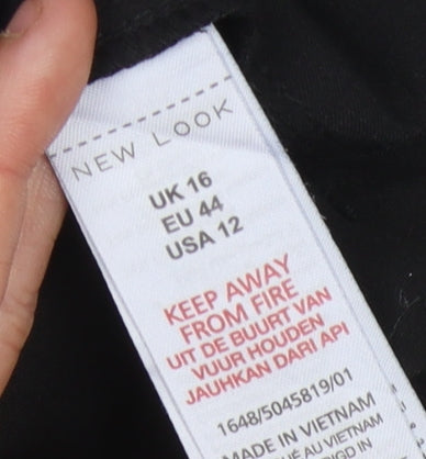 New Look Women's Black Trousers, Size 16, Regular Fit
