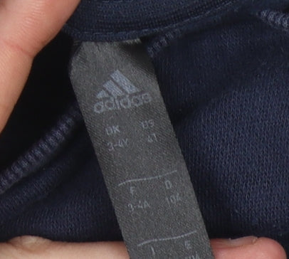Adidas Boys Blue Pullover Sweatshirt 4 Years Logo Casual