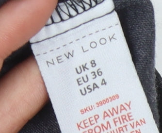 New Look Women's Black Faux Leather Pencil Skirt Size 8