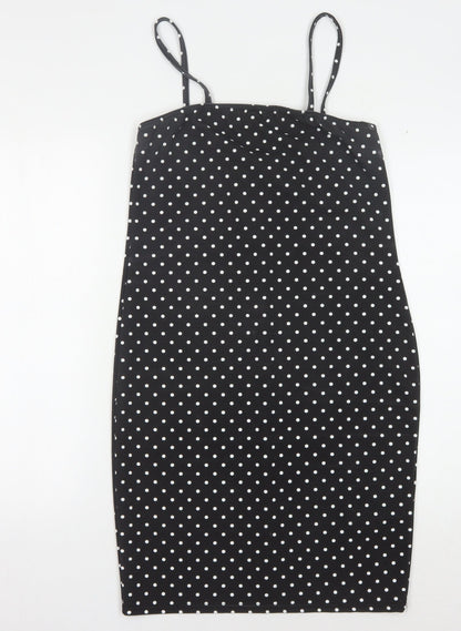 Boohoo Women's Black Polka Dot Dress Size 14