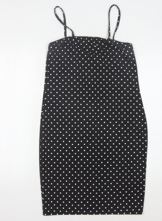 Boohoo Women's Black Polka Dot Dress Size 14