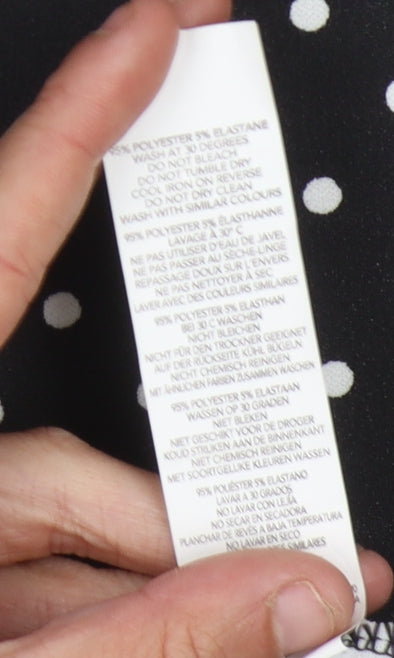 Boohoo Women's Black Polka Dot Dress Size 14