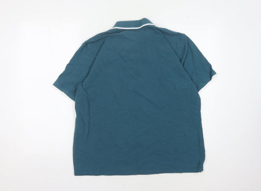 James Pringle Men's Blue Polo Shirt Large