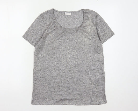 Womens UK Size L VILA Grey Basic T-Shirt