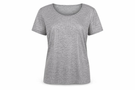 Womens UK Size L VILA Grey Basic T-Shirt