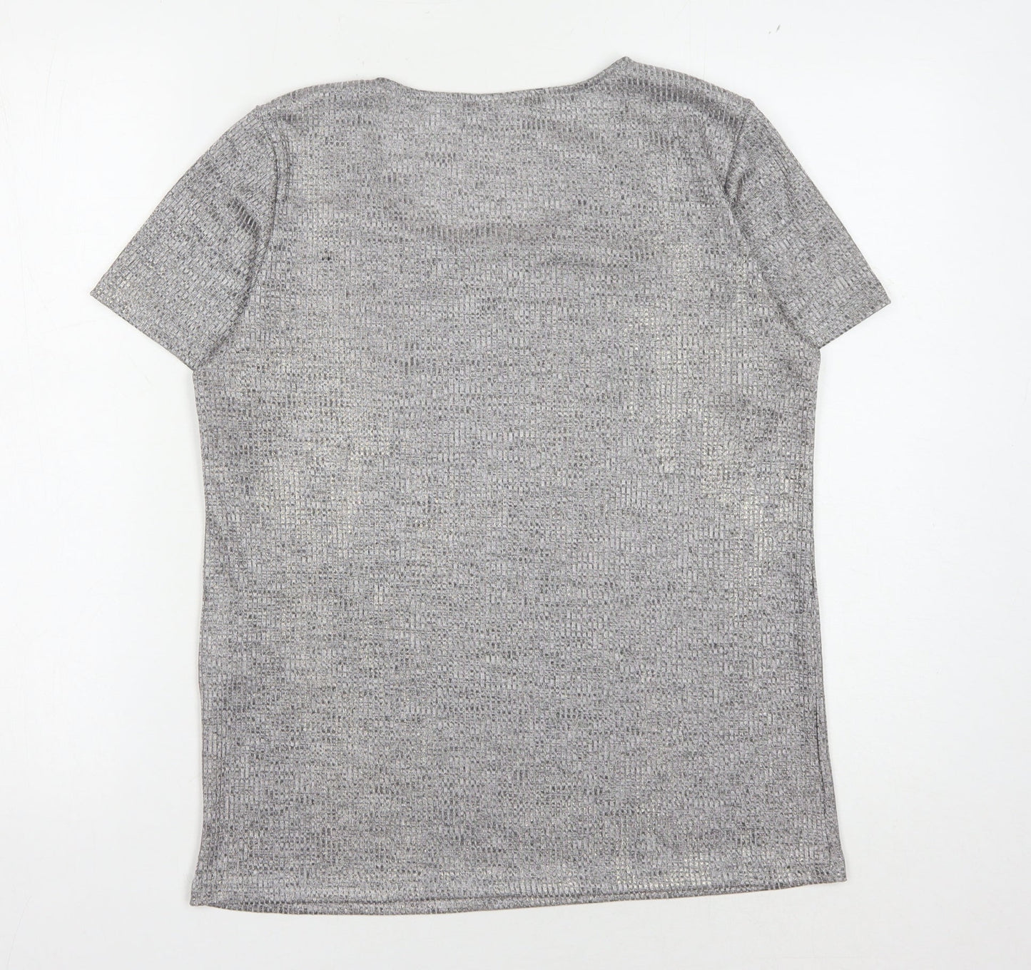 Womens UK Size L VILA Grey Basic T-Shirt