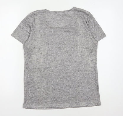 Womens UK Size L VILA Grey Basic T-Shirt