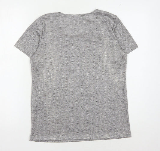 Womens UK Size L VILA Grey Basic T-Shirt