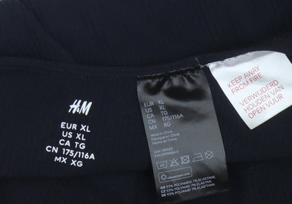 H&M Women's Black XL Sleeveless Stretch Jumpsuit