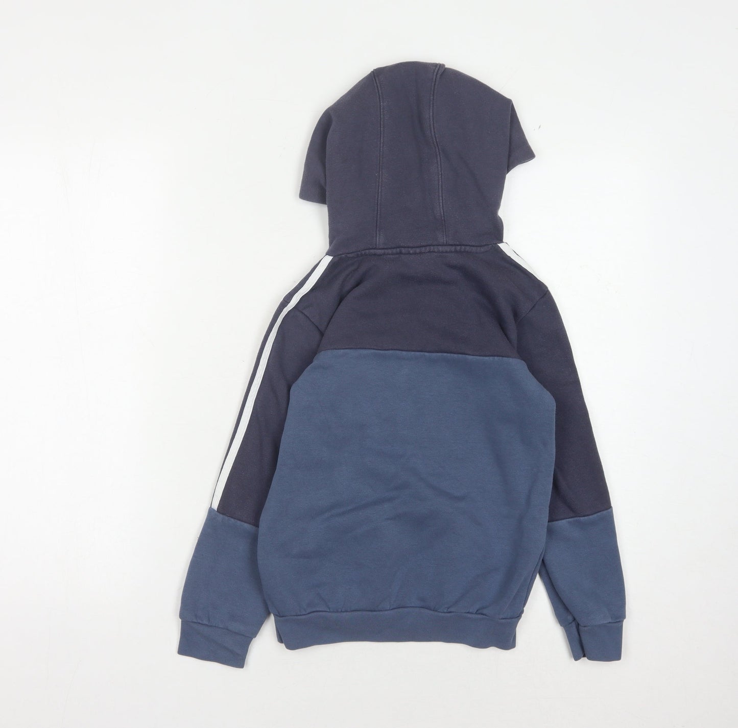 Adidas Boys Blue Pullover Hoodie XS Colourblock