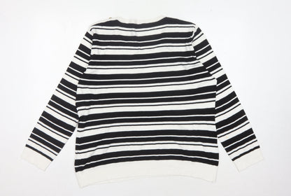 Pour Moi Women's Black Striped Jumper Size 18 Pullover