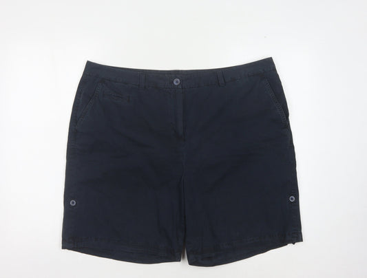 Marks and Spencer Women's Blue Chino Shorts Size 20