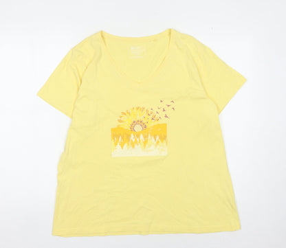 Mountain Warehouse Women's Yellow Nature T-Shirt, Size 18