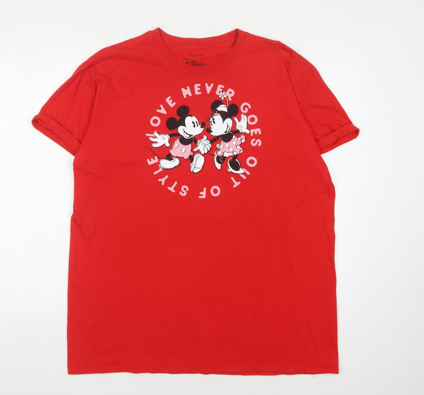Unisex Adults UK Size XL Disney Red Basic T-Shirt