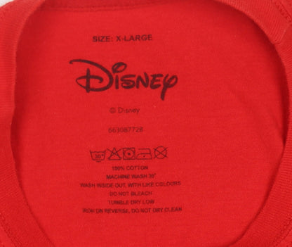 Unisex Adults UK Size XL Disney Red Basic T-Shirt