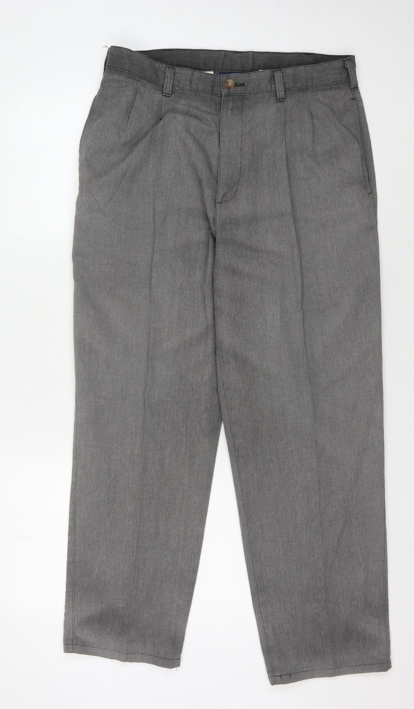 Puritan Men's Grey Trousers - Size 32, Casual Wear