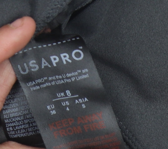 USA Pro Women's Black Gym Leggings Size 8 with Pockets