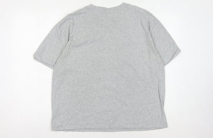 Unisex Adults UK Size L Marvel Grey Basic T-Shirt