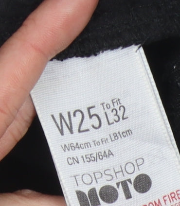 Topshop Women's Black Skinny Distressed Jeans Size 8