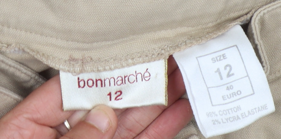 Bonmarché Women's Beige Straight Jeans Size 12