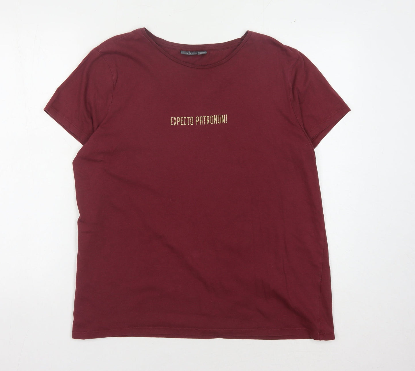 Womens UK Size L Harry Potter Red Basic T-Shirt