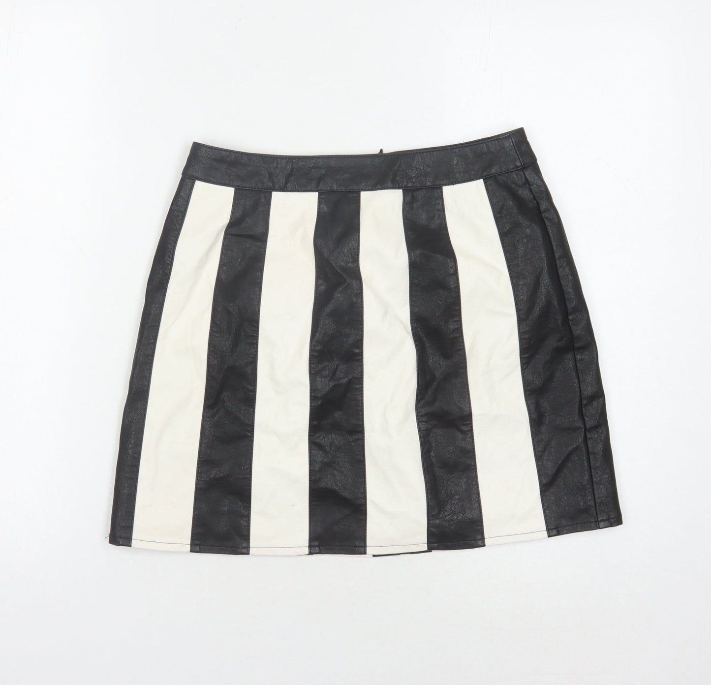 Nasty Gal Women's Black & White Striped Skirt - Size 8