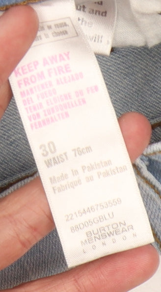 Burton Men's Blue Chino Shorts, Size M, Light Denim