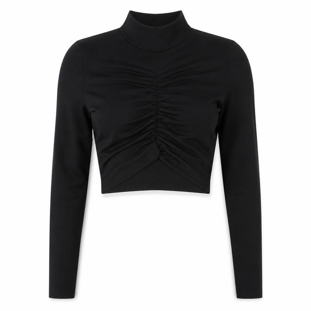 Womens UK Size L Pink Vanilla Black Cropped Blouse