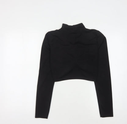 Womens UK Size L Pink Vanilla Black Cropped Blouse