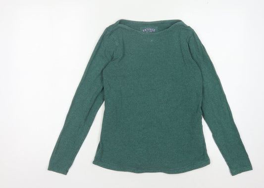 Womens UK Size 6 Fat Face Green Basic T-Shirt