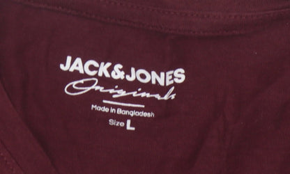 Mens UK Size L JACK & JONES Red  T-Shirt