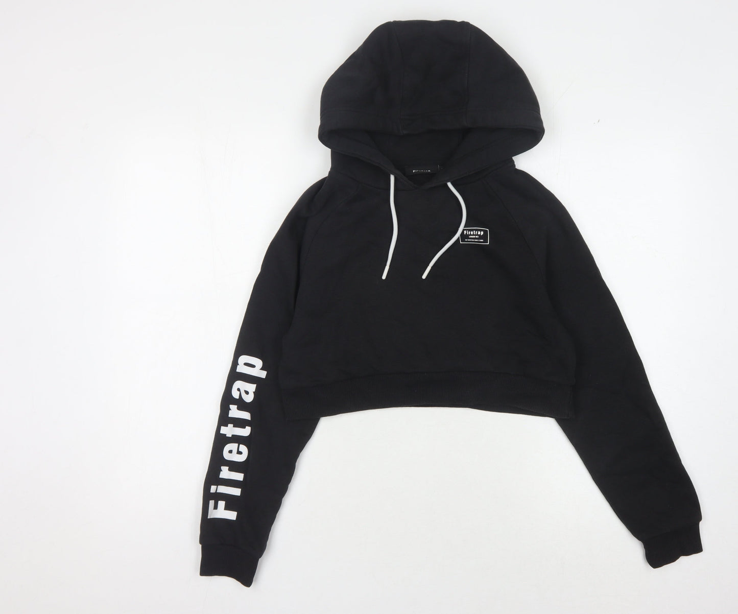 Firetrap Girls Black Hoodie with Logo, Size S