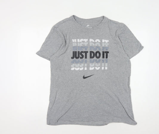 Nike Men's Grey Graphic Athletic T-Shirt L Size
