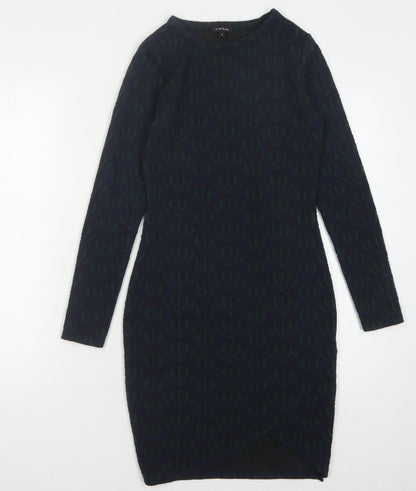 River Island Women's Black Bodycon Dress Size 8