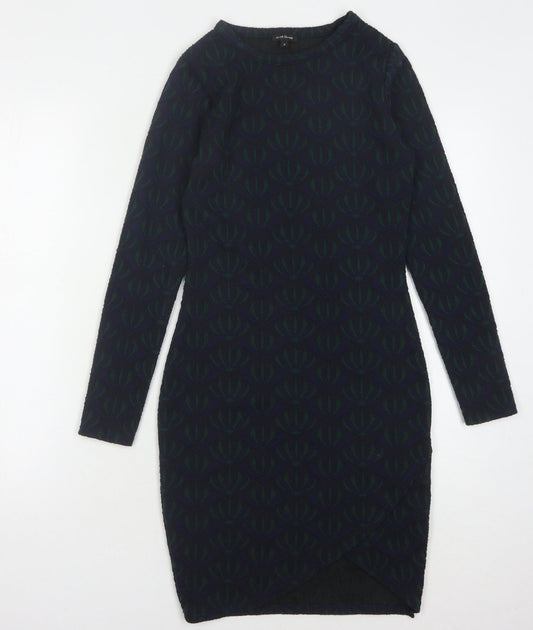 River Island Women's Black Bodycon Dress Size 8