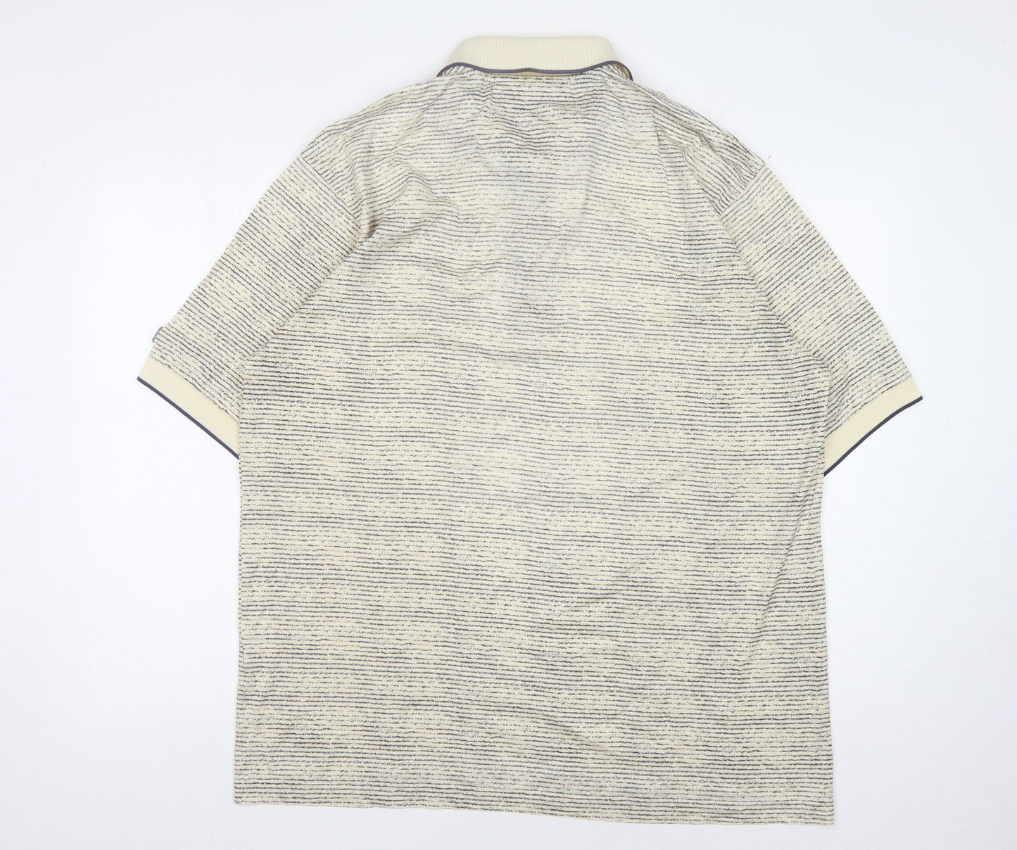 Slazenger L Beige Striped Polo, Men's, Short Sleeve