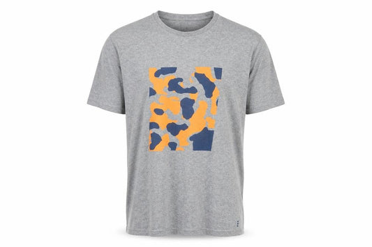 Front view of Kin by John Lewis Men's Grey Graphic Print T-Shirt L