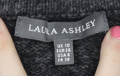 Womens UK Size 10 Laura Ashley Grey Pullover Jumper