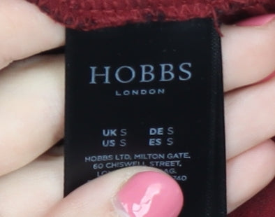 Womens UK Size S Hobbs Red Basic T-Shirt