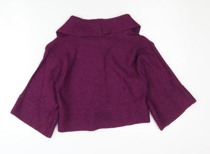 Womens UK Size 8 Fat Face Purple Cardigan Jumper